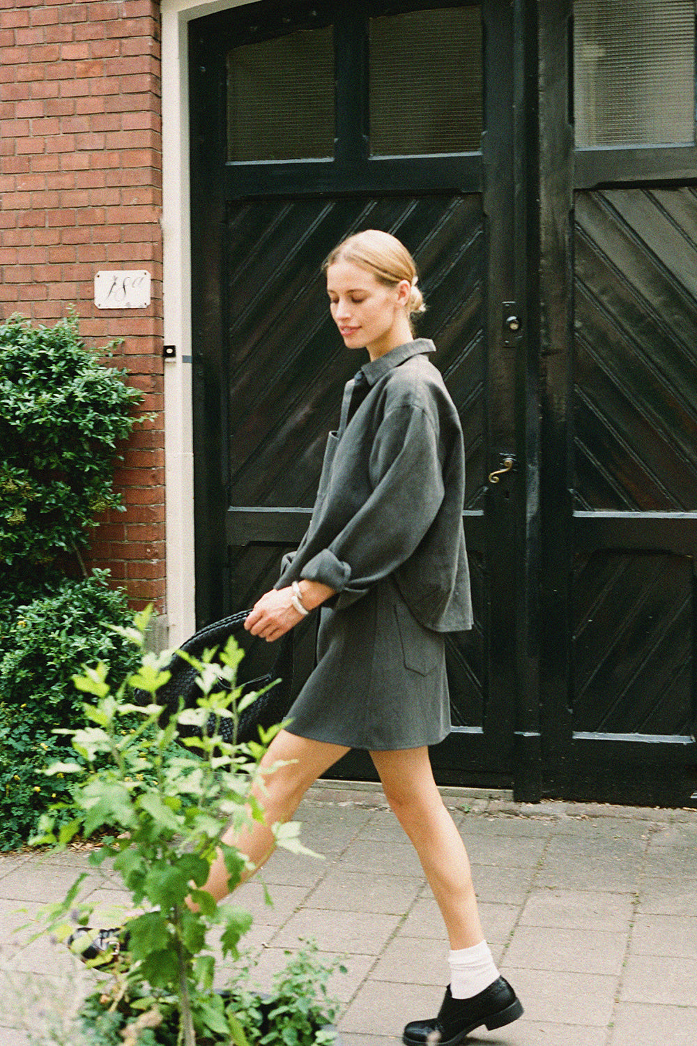 ZING DENIM SKIRT GRAPHITE