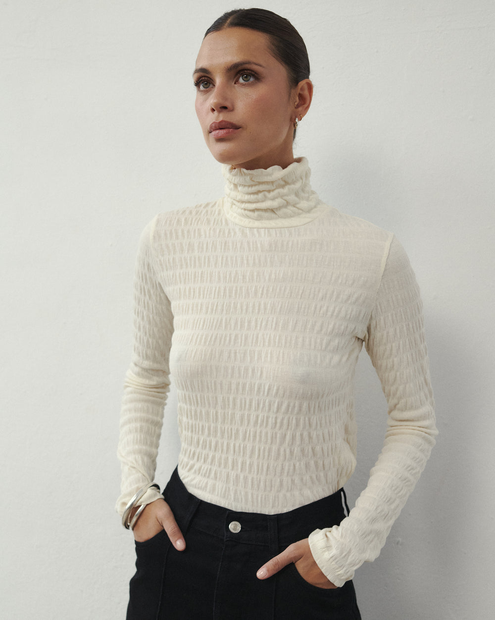 WAFFLE LONGSLEEVE ÉCRU