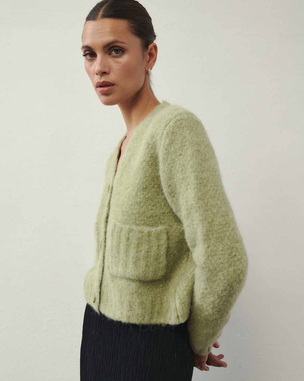 GETTY WOLLSTRICKJACKE GRÜN
