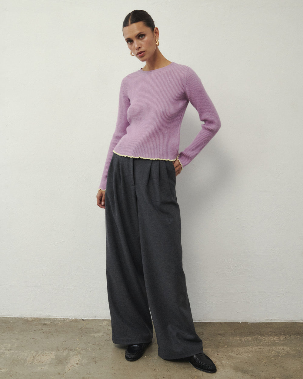 LANGÄRMELIGES WOLL-LOOM-SHIRT