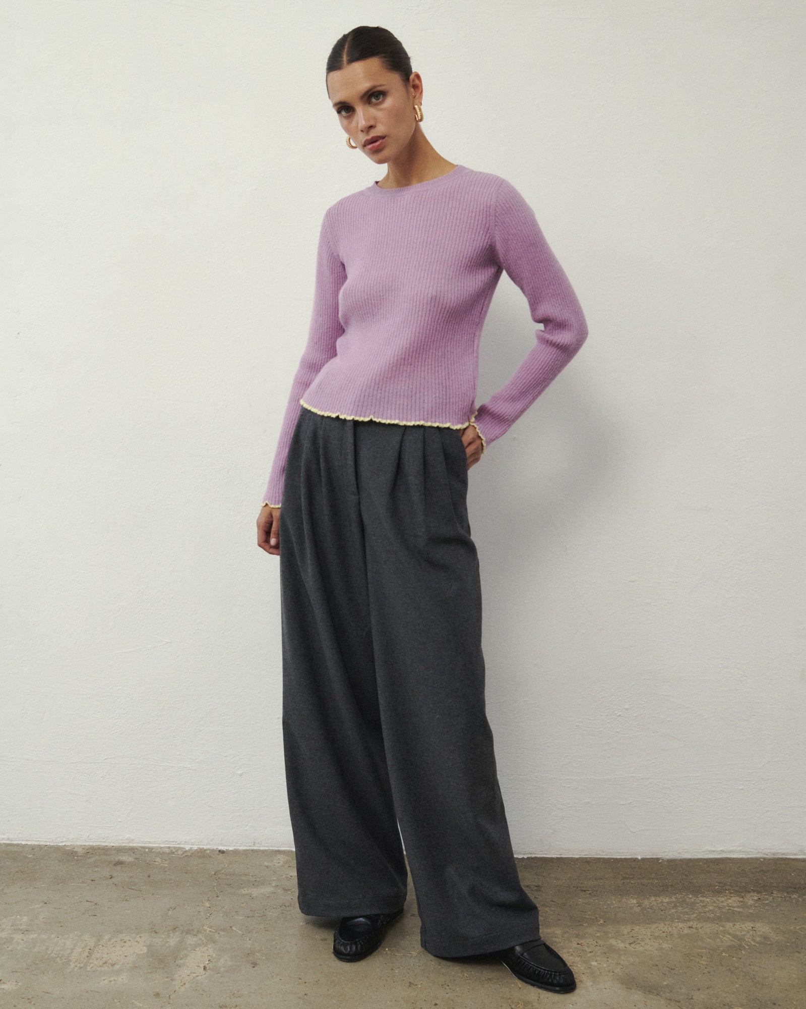 LANGÄRMELIGES WOLL-LOOM-SHIRT