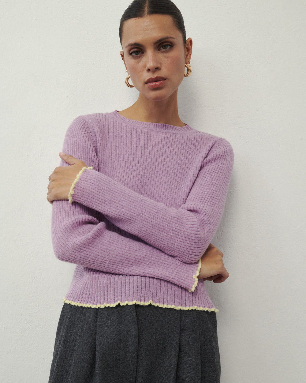 LANGÄRMELIGES WOLL-LOOM-SHIRT