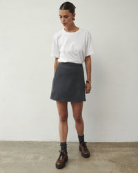 NAN WOOLEN SKIRT GRAPHITE