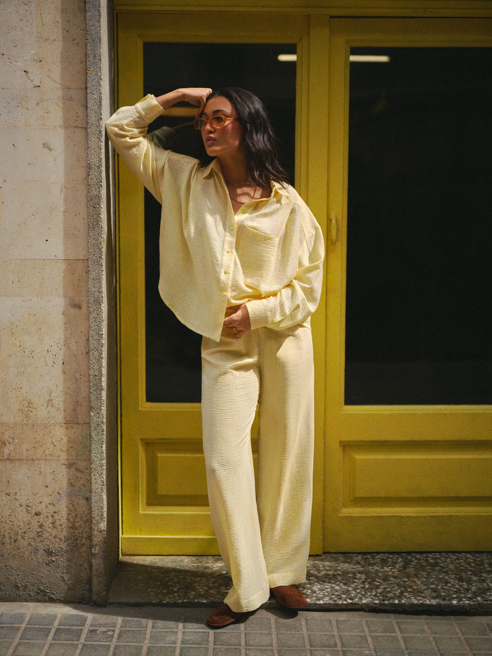 CHEMISE BRAD RAYURES JAUNE