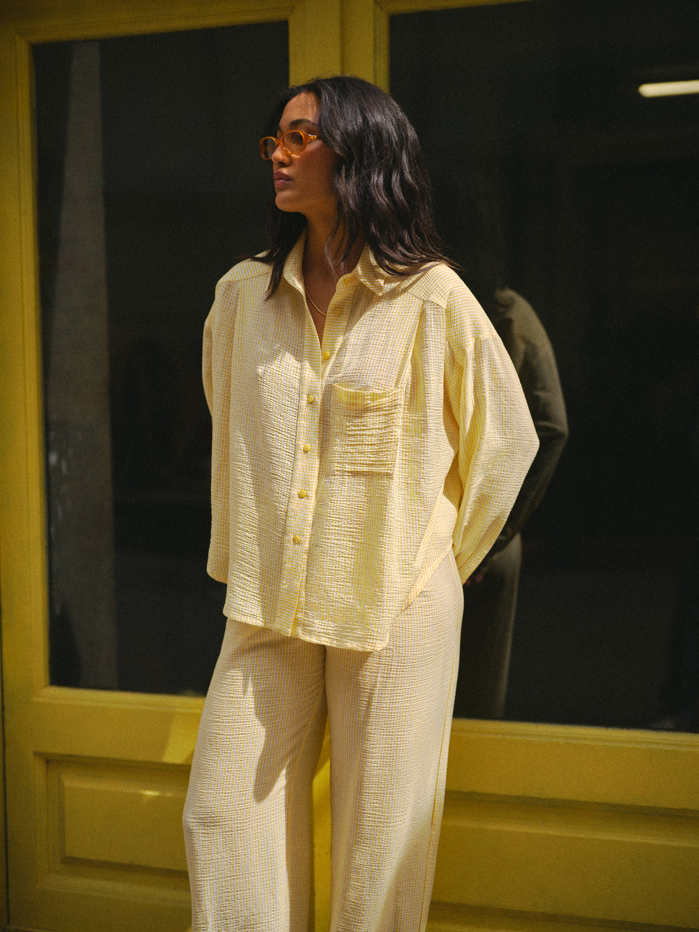 CHEMISE BRAD RAYURES JAUNE