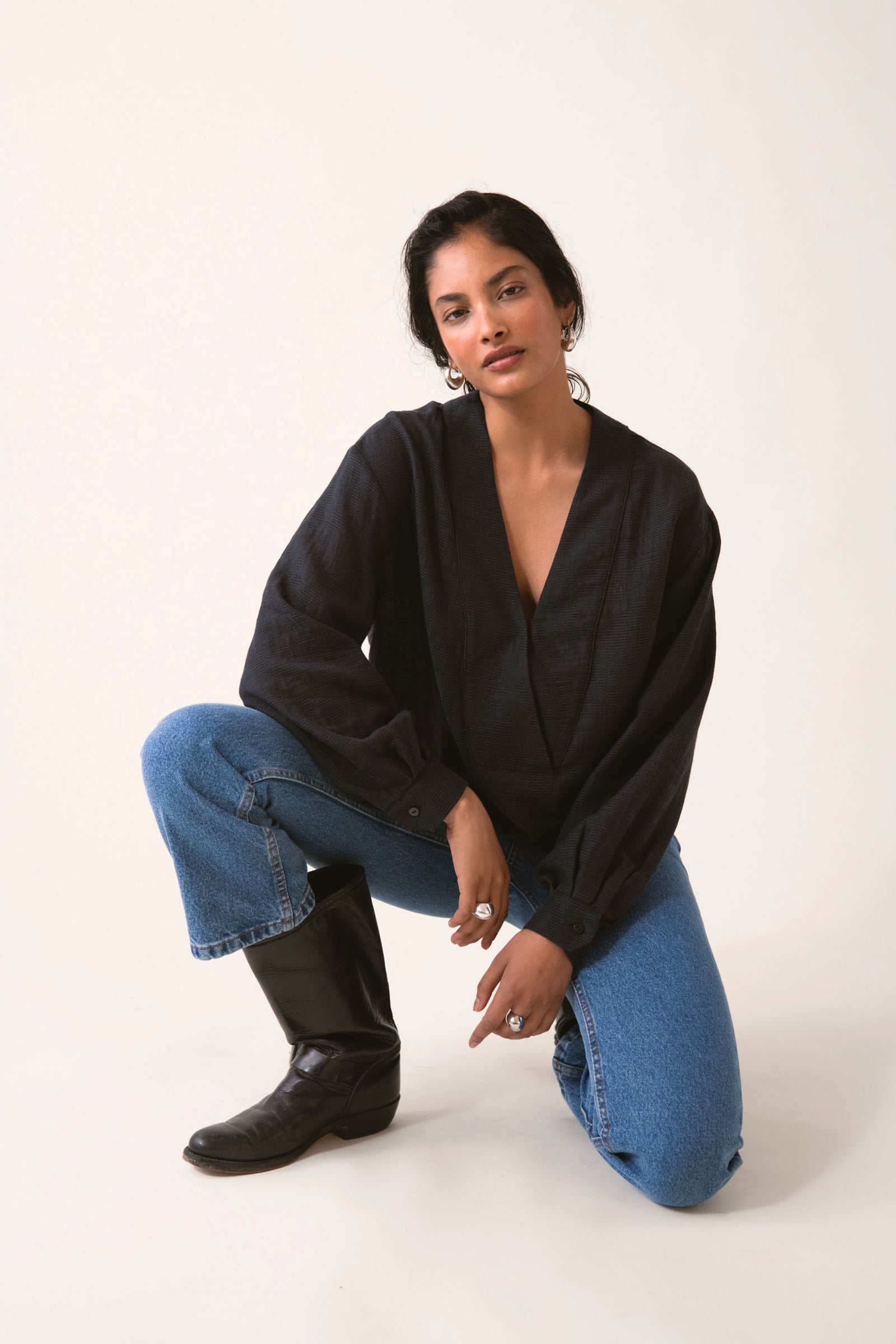 FLAIRE BLOUSE GRAPHITE