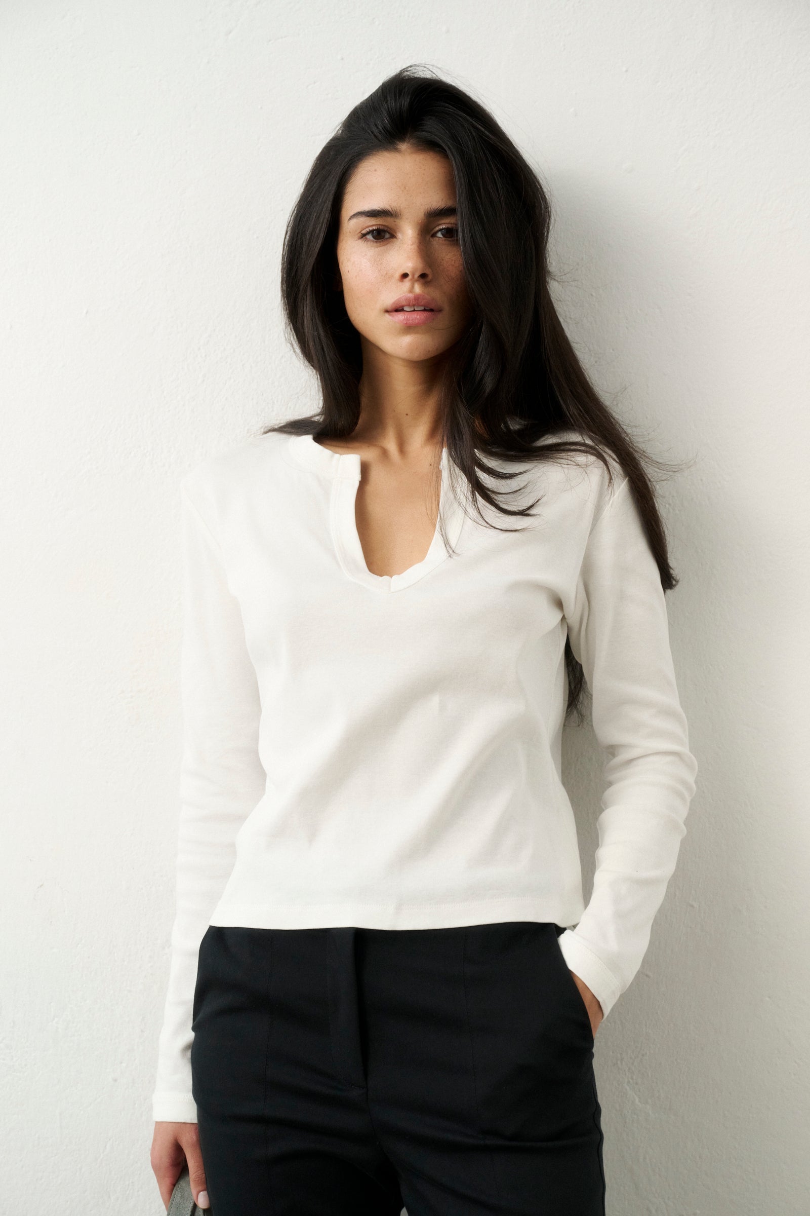 NICK LANGARM SHIRT WEISS