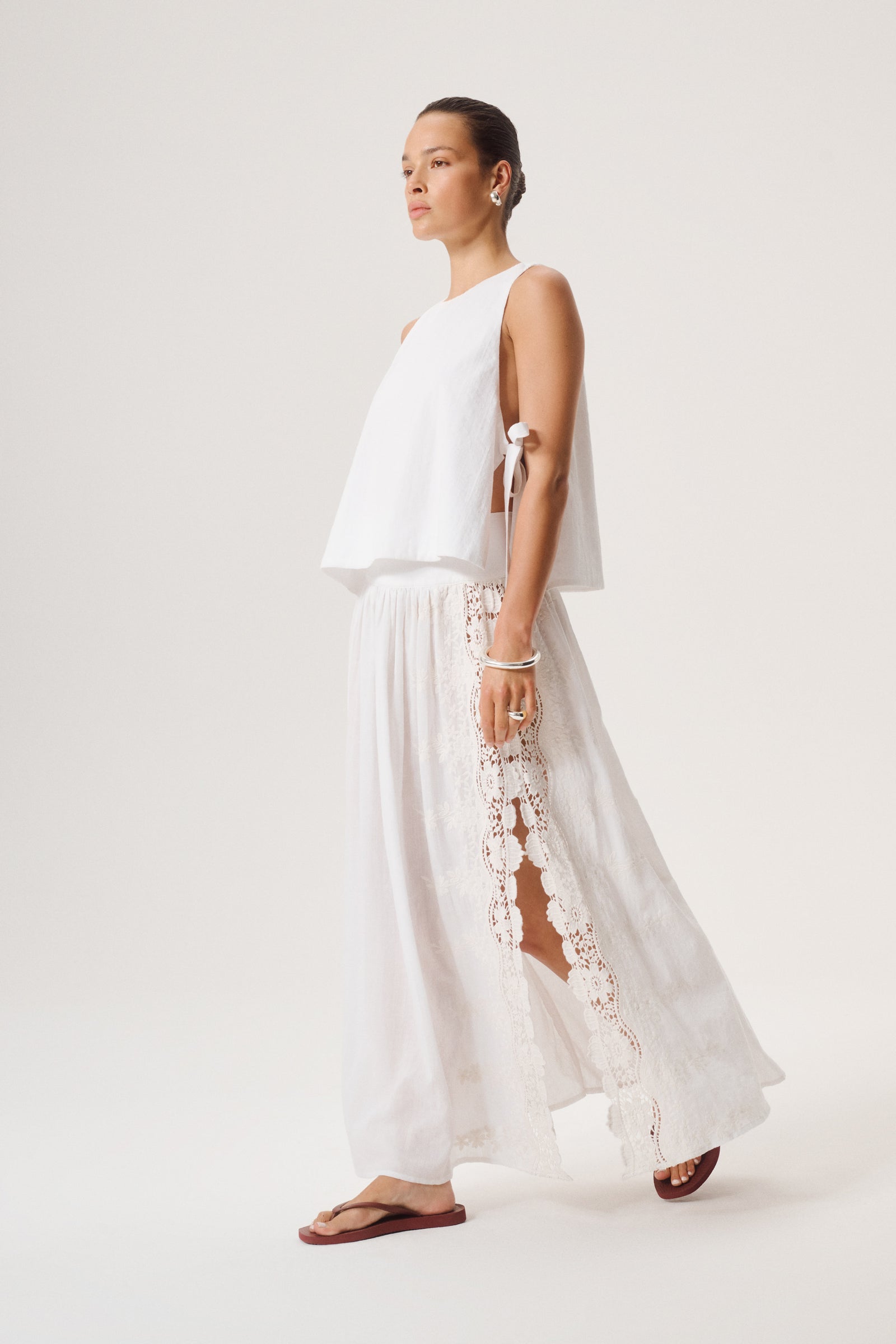 DIP MAXI SKIRT WHITE