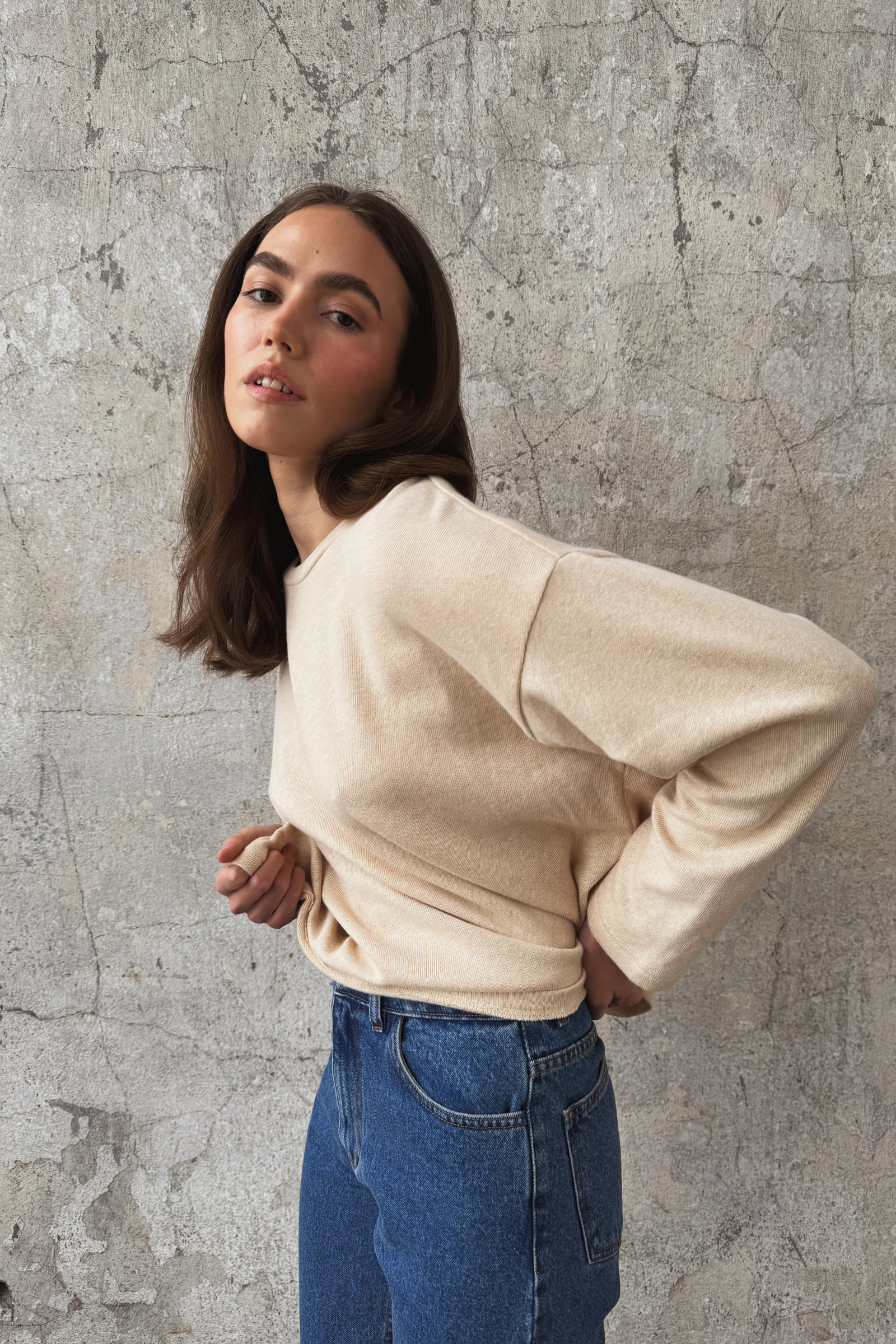 LEISURE LANGARMSHIRT BEIGE