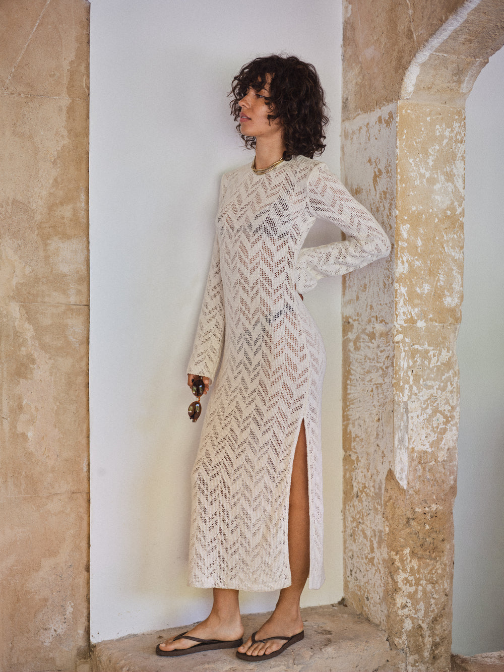 ROBE DAHIA ECRU