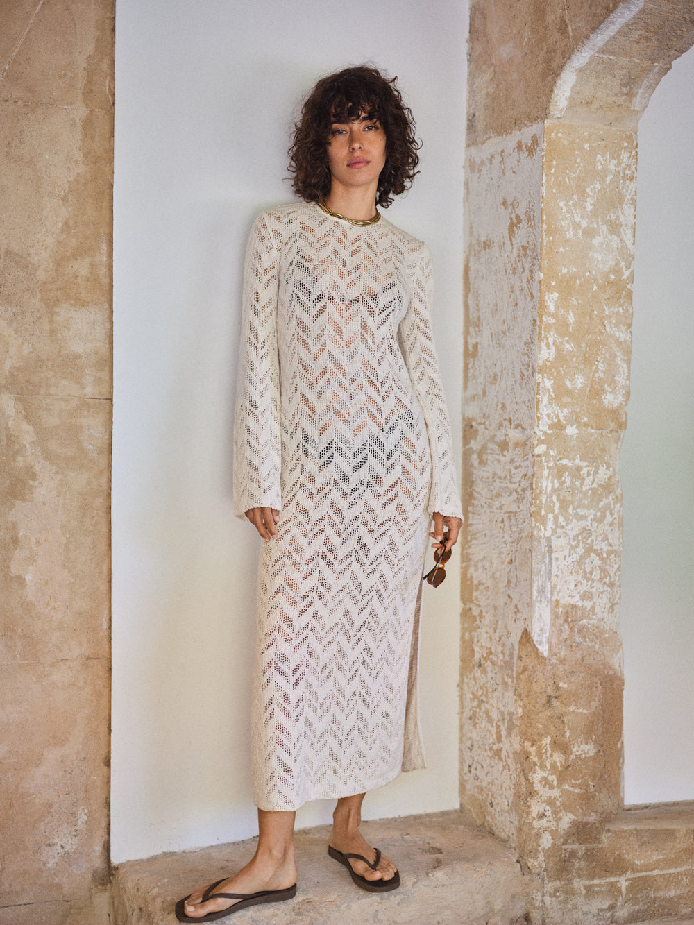ROBE DAHIA ECRU