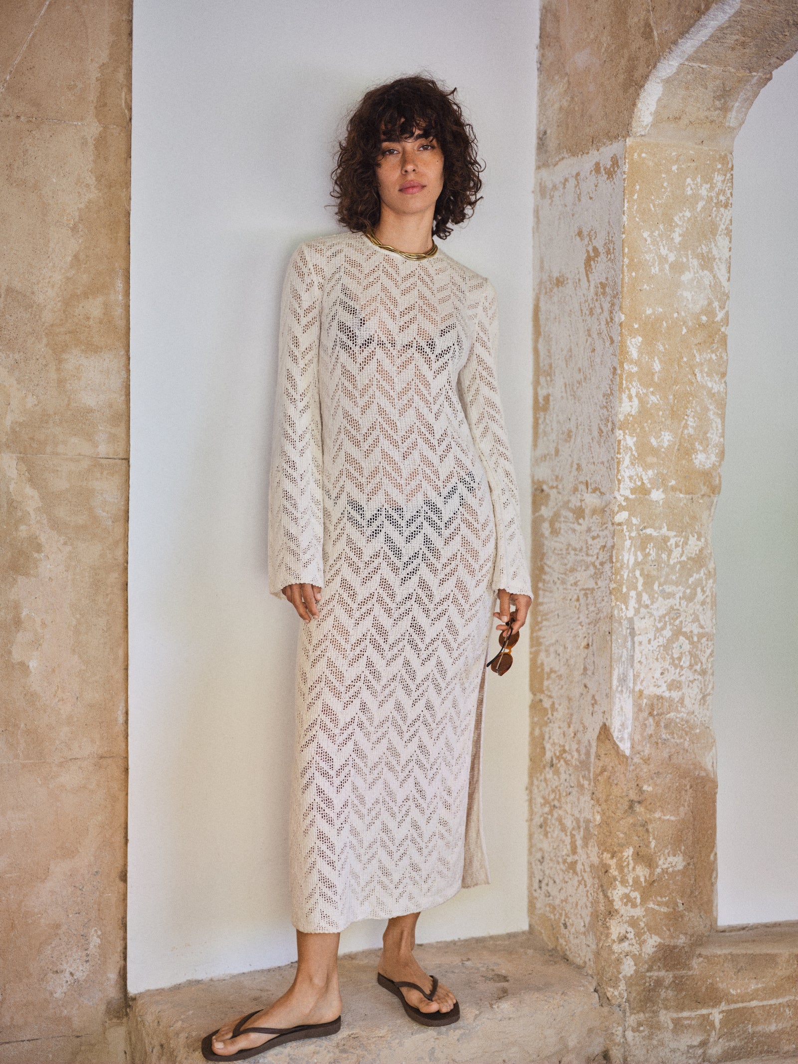 ROBE DAHIA ECRU