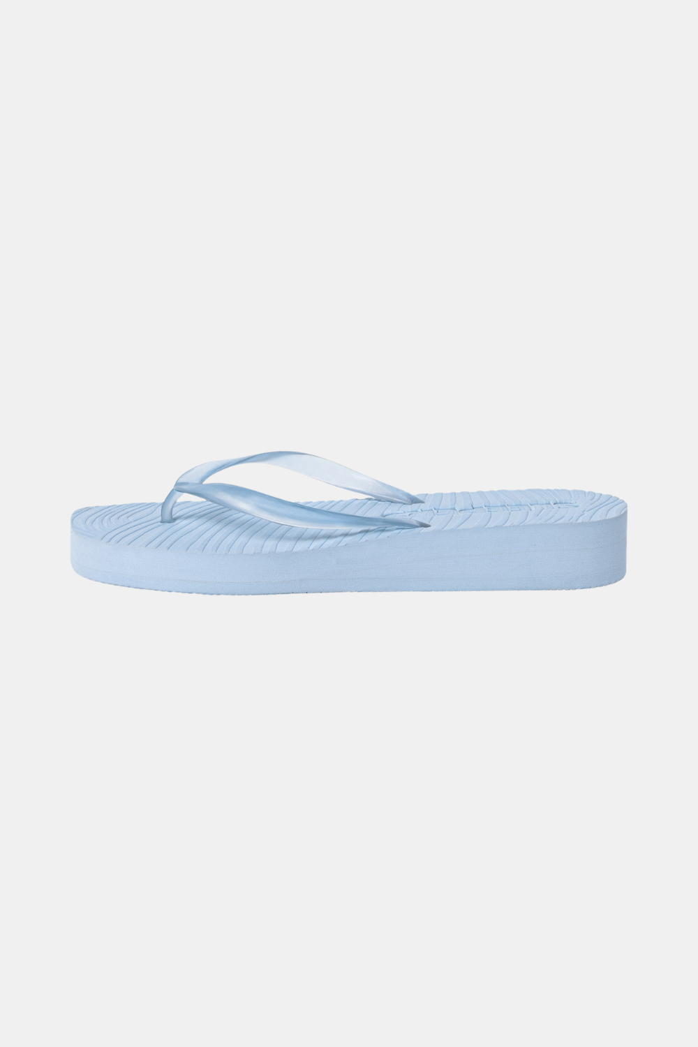 SLEEPERS TAPERED PLATFORM FLIP FLOPS BLUE TRANSPARENT