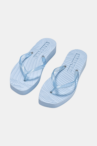 SLEEPERS TAPERED PLATFORM FLIP FLOPS BLUE TRANSPARENT